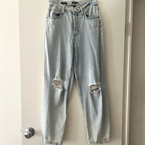 Wild fable light wash high rise distressed straight jeans